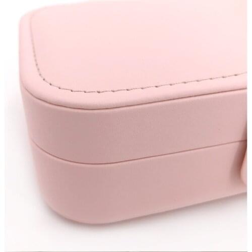 Korean Style Fresh And Simple Girl Earrings Plate Jewelry Box Protable Leather Ring Multi-function Storage