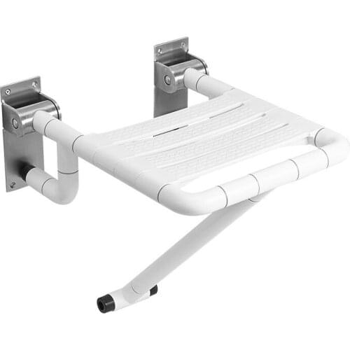 Wall Mounted Bathroom Foldable Stool 220 Lbs Bearing Weight Non-slip Folding Shower Seat Entryway Stool Bench Wall Bath Seat