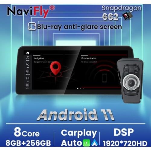 NaviFly 12.3'' Snapdragon 662 Android 11 Car radio DVD GPS for BMW 3 series E90 E91 E92 E93 318i 320i 325i 2005-2012 Carplay DSP