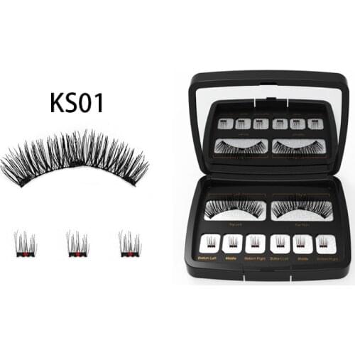 NEW Magnetic Eyelashes With 3 Magnets Natural Handmade 3D Magnet Fake Lashes Acrylic Box Makeup Tool Cosmetics For Girls' Gift