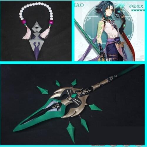 Game Genshin Impact Xiao Necklace Long Tassle Pendant Bead Chain Costume Accessories Cosplay Props Xmas Halloween Gifts