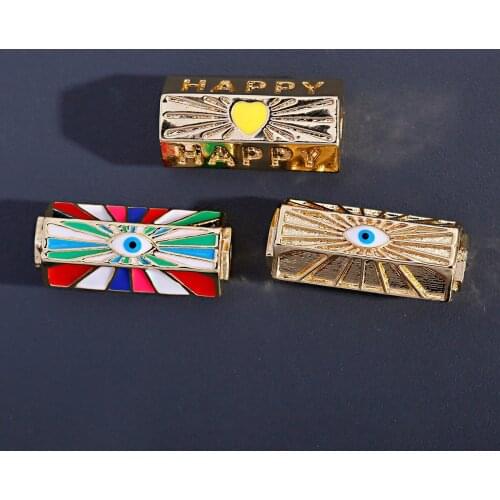 Charms for Bracelet Necklace Making Supplies Colorful Lucky eye Charm Bead Connectors Designer Charms Heart Letter Copper Diy