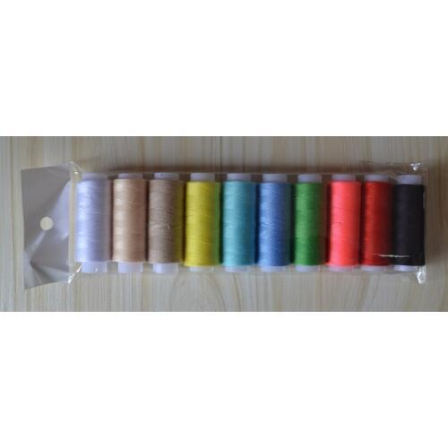 10 colors fabric Polyester Sewing Thread For Hand & Machine DIY costura white black pink green blue purple yellow