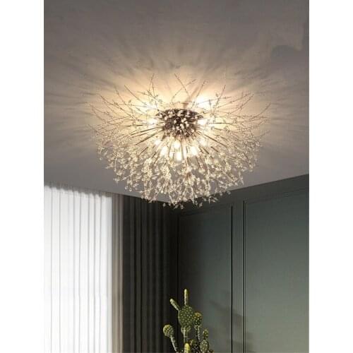 Nordic crystal dandelion shade ceiling lights bedroom lamp living room modern romantic luxury fireworks ceiling lamps fixtures