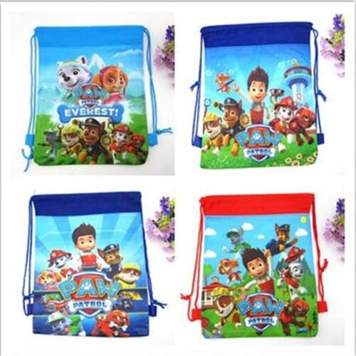 Rescue Dog Non-woven Bundle Pocket Storage Bag Fabric Shopping Bag Dog Party Decoration Anime Mighty Pups Action Figure Bag
