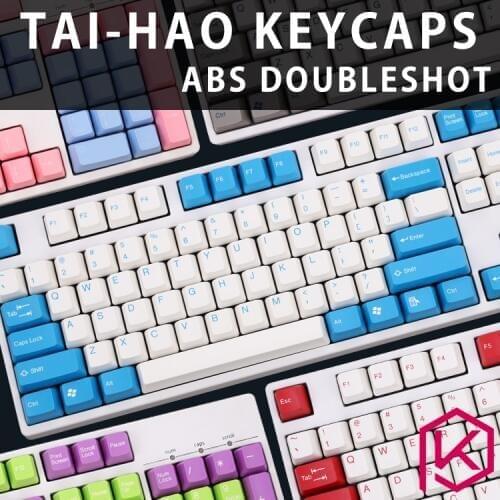 Taihao abs double shot keycaps for diy gaming mechanical keyboard color of wangziru blue white grey red orange purple