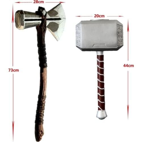 1:1 Axe Hammer Cosplay Weapons Movie Role Playing Thunder Hammer Axe Stormbreaker 73cm 44cm