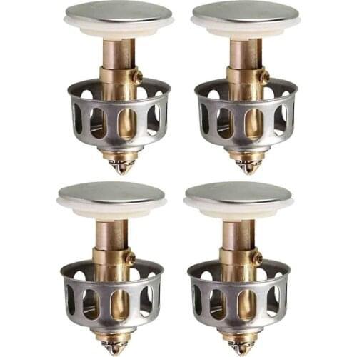 Universal Wash Basin Bounce Drain Plug Pop-up Bathroom Sink Draining Filter Basket for Home Kitchen Bathroom Basin Strainer