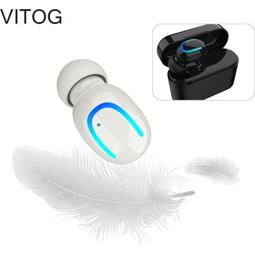 VITOG Q26 Bluetooth 4.2 Earphone Sport HIFI TWS In-Ear Wireless Mini Earphones Earbud Stereo Bass Earbud with Mic Charging Box