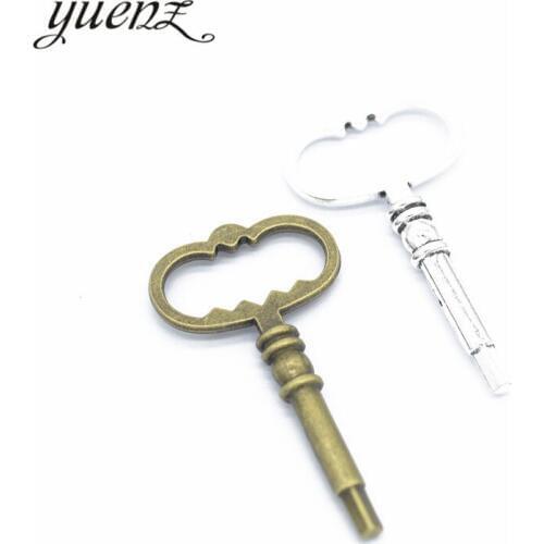 YuenZ 5pcs Antique silver color key Charms Pendants for Bracelet Necklace DIY Jewelry Making Finding Accessories 47*24mm O229