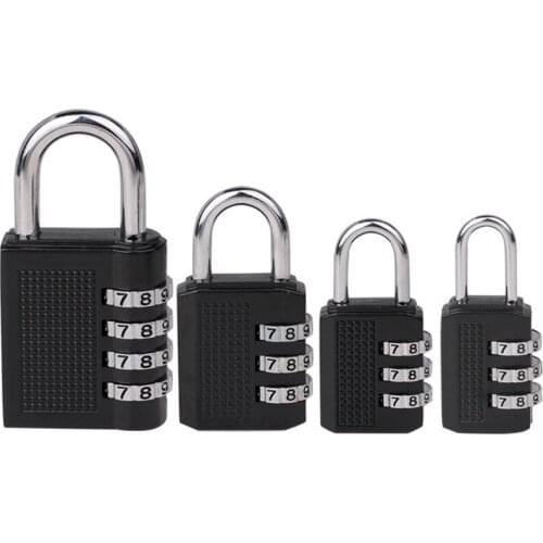 80*40*14mm Heavy Duty 4 Dial Digit Combination Lock Weatherproof Security Padlock Outdoor Gym Safely Code Lock Black Four Models