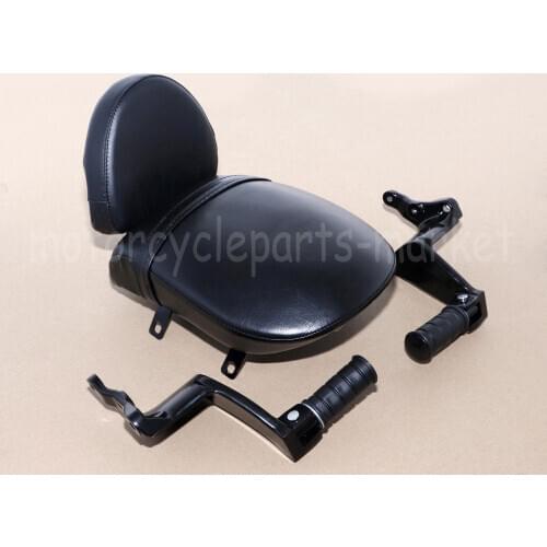 1Set Rear Backrest Black Seat Sissy Passenger Foot Peg Footrest Pillion Passenger Seat Cushion For Victory High-Ball Vegas