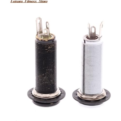 1 PC Electric Guitar Bass Input/Output Mono Active Barrel Long Threaded Jack Socket Guitar Pickup Endpin Jack