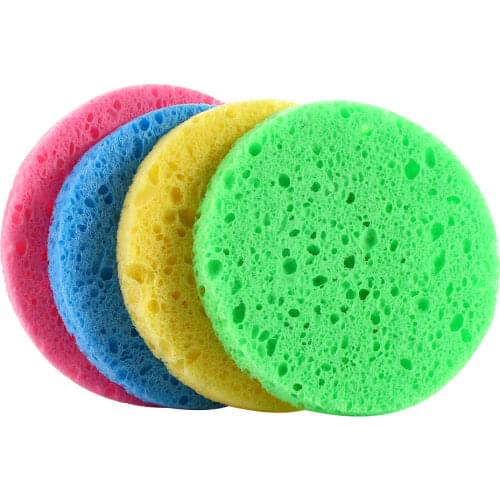 1pcs 6/7/8/9cm Face Round Makeup Remover Tools Natural Wood Pulp Sponge Cellulose Compress Cosmetic Puff Facial Washing Sponge