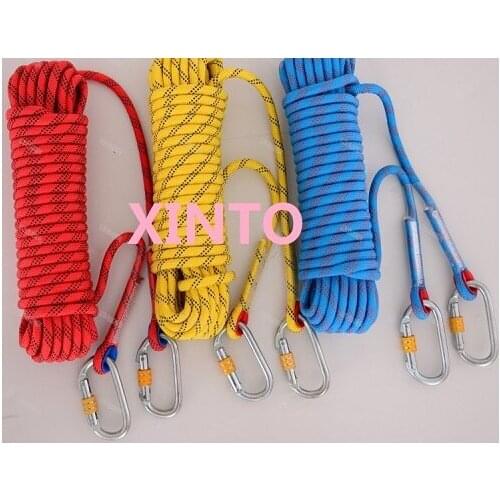 14MM 10M 1200-3600KG, 2pcs alloy steel hook, Outdoor safety belt mountaineering climbing cable harn rigging hardware