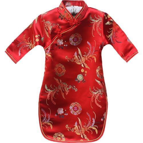 2020 Spring baby girl Chinese dress Qipao clothes children Traditional dresses for kids New Year Party