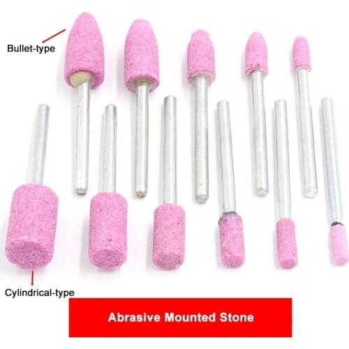 3mm Shank Cylindrical Ceramic Diamond Grinding Head Abrasive High-speed Power Buffing Polishing Stone