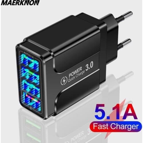 5.1A USB Charger Quick Charge 4.0 Universal Travel Mobile Phone Charger For xiaomi mi 11 iphone Samsung Portable charger adapter