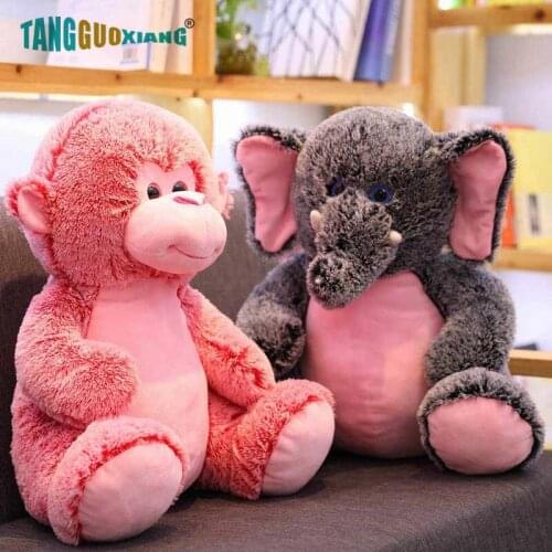 50cm Cute Elephant Plush Toys Monkey Soft Stuffed Animal Doll for Kids Girl baby Playmate Jumbo lovely birthday Xmas Gift