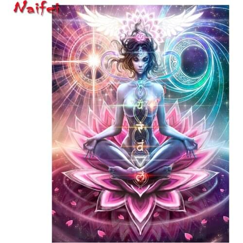 5D DIY Diamond Painting full square round Buddha Embroidery Set Cross Stitch Crafts, All Diamonds, Home Murals