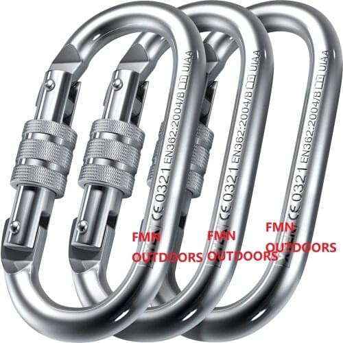 Climbing Carabiner – UIAA Certified 25kN 5620 LB – Oval Locking Steel Carabiner Clip,Carabiners for Climbing, Hammocks, Camping