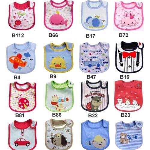 Baby Bib baberos bebes cartoon bandana Bibs bavoir three cotton towel slobber waterproof layer BB02