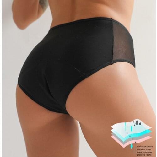 VIP Women Physiological Underwear Menstrual Period Panties 4-Layer Leakproof Lingerie Mesh Breathable Period Physiological Brief