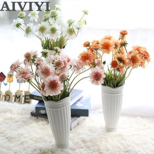 Artificial Flower 4 Forks Windmill Blue Daisy Party Wedding Home Decoration