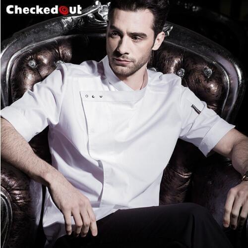 Summer quality cook serve Short Sleeve chef jacket Hotel Cook Clothing Hotel Kitchen Cook Work Clothes