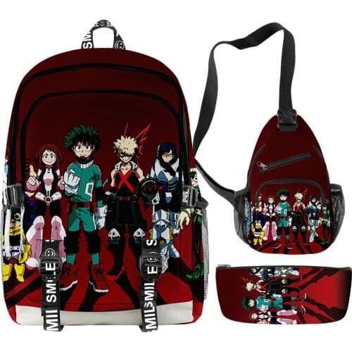 Hot Sale Japan Anime My Hero Academia Backpacks School Bags Teenage Students Anime Cartoon Laptop Sports Travel Bags