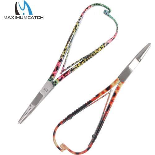 Maximumcatch Mitten Scissor Clamps Fly Fishing Tools Forceps Rainbow/Brown Fishing Accessory