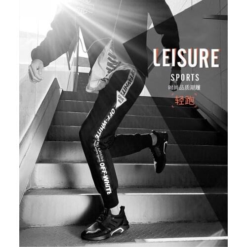 Mens Outdoor Running Shoes , Polyester Fabric Upper Sport Shoes , Elastic Shoe Mouth Sneaker , Size 39-44