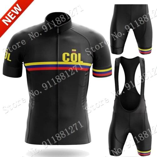 Suit Colombia Code Men 2021 Cycling Jersey Set Summer Cycling Clothing Road Bike Mountain Bicycle Shirt Bib Shorts MTB Maillot