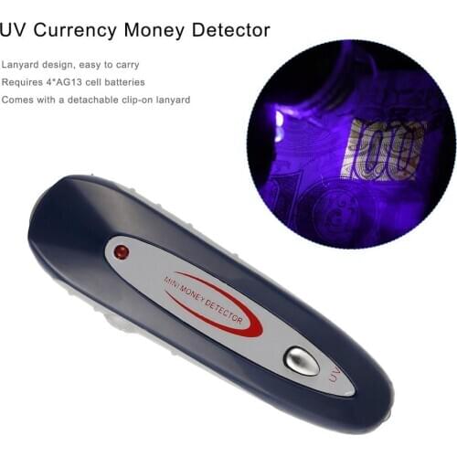 Newest Mini 2 in 1 UV Currency Money Note Detector Counterfeit Checker With Lanyard