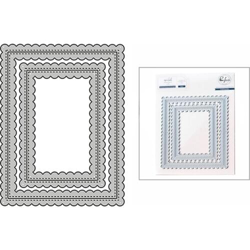 New Fancy Scalloped Rectangle Frame 2020 Metal Cutting Dies for DIY Scrapbooking and Card Making Decor Embossing Craft No Stamps