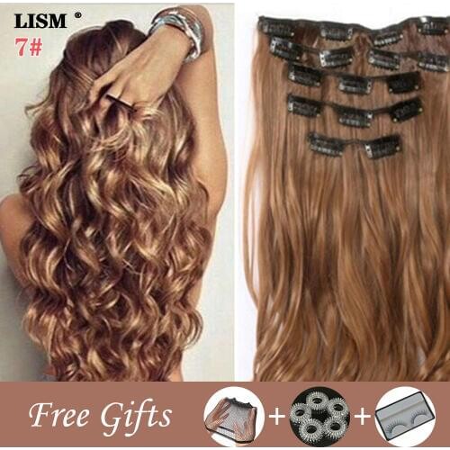 New Hair Extension Clip Women Fashion Ponytail De Cabello Natural Doczepiane Wlos Cheveux Fake Brown Yellow Nep Haar Blonde Wig
