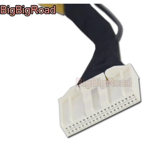 BigBigRoad Car Rear View Parking Camera Adapter Connector Wire 40 pins For Infiniti Q50 Q50L QX30 QX50 2013~2019