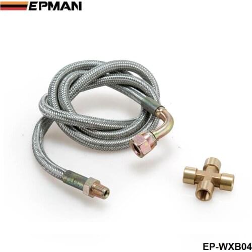 Braided Stainless Steel 36" T25/T28 Turbo Oil Inlet Feed Line+Fitting For Mazda EP-WXB04