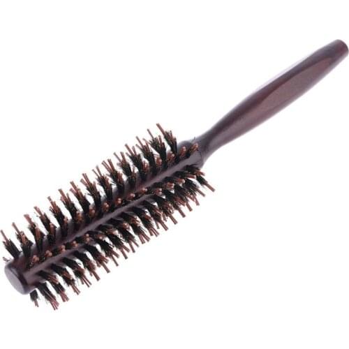 6 Types Straight Twill Hair Comb Natural Boar Bristle Rolling Brush Round Barrel Blowing Curling DIY Hairdressing Styling Tool