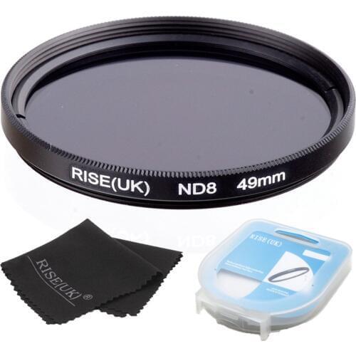 RISE(UK) 49/52/55/58/62/67/72/77mm Neutral Density ND8 Filter +case +cloth for sony nikon canon all Camera lens