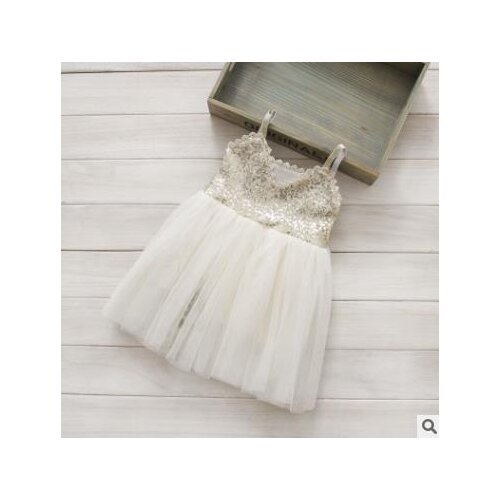 2018 retail Sequins Sleeveless Girls Princess Dress Tull Sequined Slip Dress For Kids Boutique Costume Summer Clothes