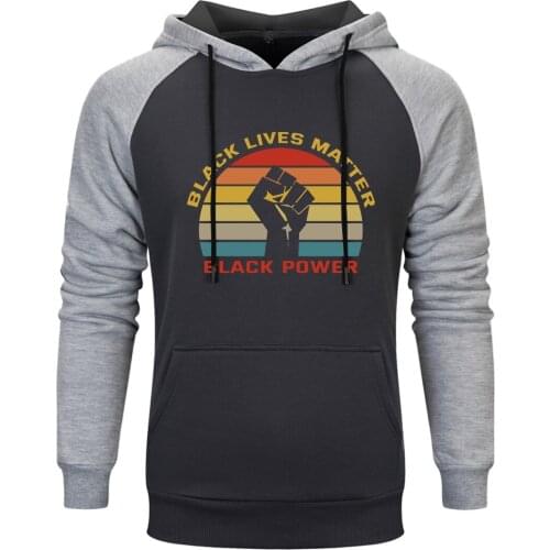 Black Lives Matter Raglan Hoody For Mens Standard Leisure Tops Clothing Comfortable Fashion Pullovers Retro Moletom Masculino