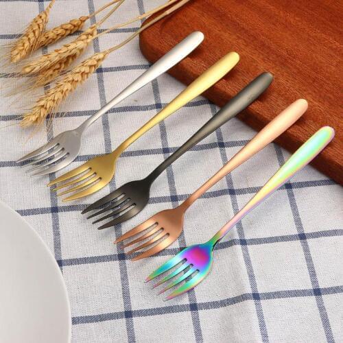 Stainless Steel Dinner Fork Portable Dessert Fruit Fork Students Bento Party Travel Outdoor Picnic Forks