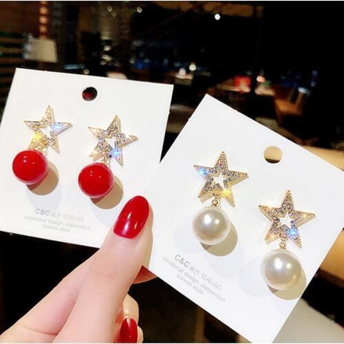 Personality Simulated Pearl Earrings For Women White Red Big Ball Earring Fashion Jewelry Bijoux