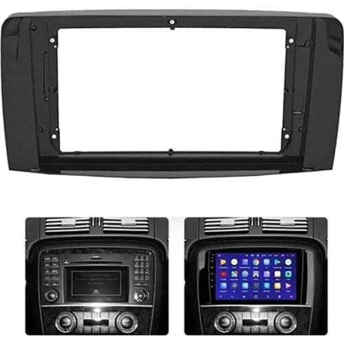 2-1Din Car DVD Frame Audio Fitting Adaptor Dash Trim Kits Facia Panel 9 Inch for BENZ R Class W251 R280 R300 2006-2013