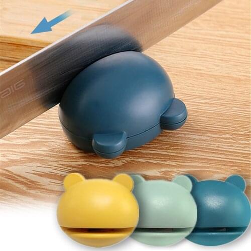 3 Colors Mini Cute Cartoon Whetstone Knife Sharpener Portable Stable Knife Sharpener Household Kitchen Accessories Tool Supplies