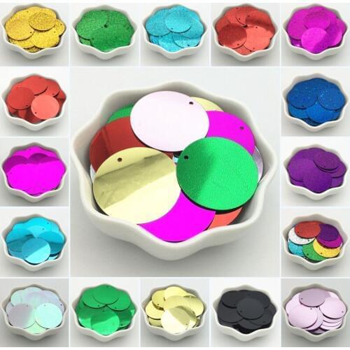 Paillettes 30mm Large Flat Round Sequins PVC Loose Sequin Sewing Wedding Crafts Women DIY Accessory Lentejuelas Para Coser