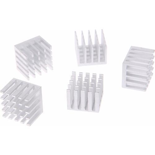 5 Pcs/Set 20*20*16mm Aluminum Heatsink Block Cooler Computer Motherboard Electronic Chip Cooling Heatsink Silver C26