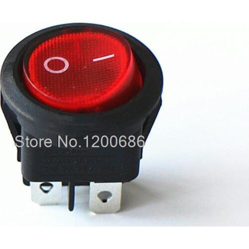 5 pieces Hole 20MM red with lights 2 files 4 feet two feet four feet 6A ship rocket power supply circular switch