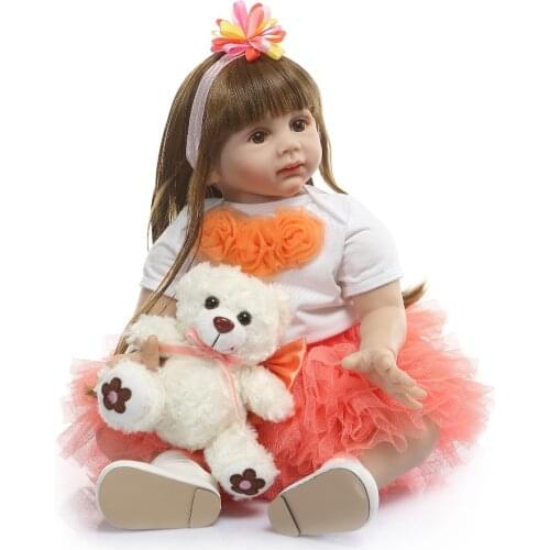60cm Bebe Doll Reborn Soft Silicone reborn baby Girl Toy toys vinyl princess reborn toddler babies alive doll